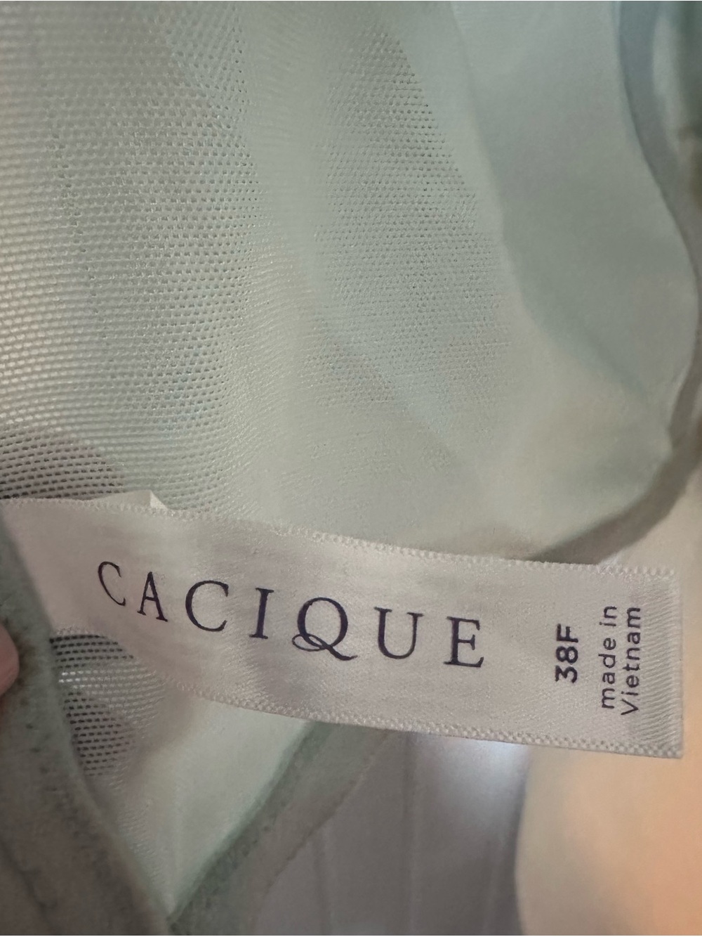 Cacique 38F Lightly Lined Balconette Bra Sage Green Lace Longline NWT - Picture 4 of 6